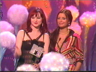 Sophie Ellis-Bextor and Holly Valance present the award for 'Best Pop' to Kylie Minogue