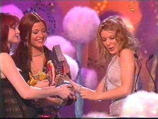 Sophie Ellis-Bextor and Holly Valance present the award for 'Best Pop' to Kylie Minogue