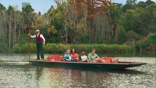 Cara, Remi, Dex and JJ with boat pilot